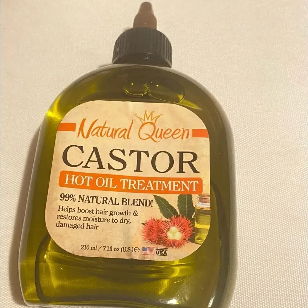 🛍️Natural Queen castor Hot Oil Treatment 99% natural Blend 7.1 FL OZ💥